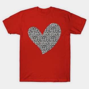 Red Large Cheetah Print Heart Valentines Day T-Shirt